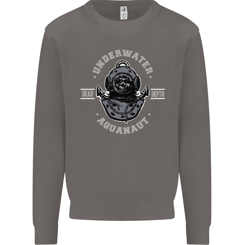 Underwater Aquanaut Scuba Diving Diver Mens Sweatshirt Jumper Charcoal