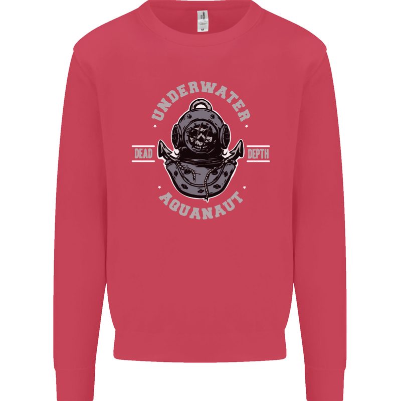 Underwater Aquanaut Scuba Diving Diver Mens Sweatshirt Jumper Heliconia