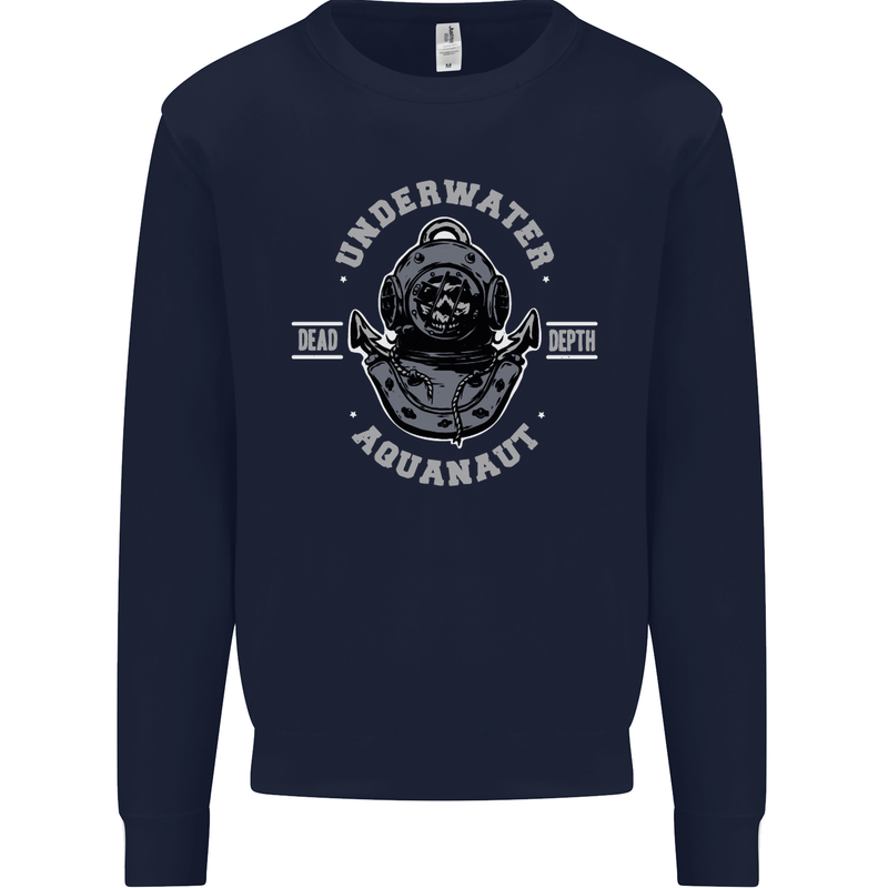 Underwater Aquanaut Scuba Diving Diver Mens Sweatshirt Jumper Navy Blue