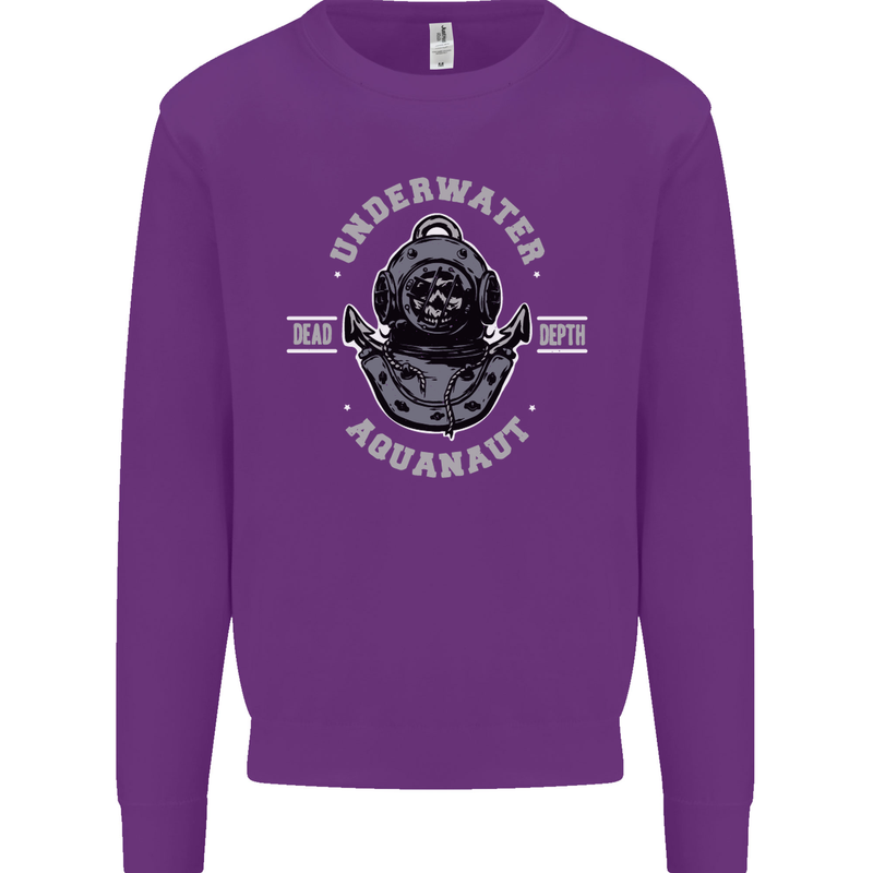 Underwater Aquanaut Scuba Diving Diver Mens Sweatshirt Jumper Purple