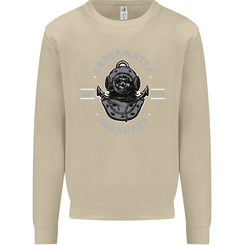 Underwater Aquanaut Scuba Diving Diver Mens Sweatshirt Jumper Sand