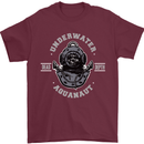 Underwater Aquanaut Scuba Diving Diver Mens T-Shirt Cotton Gildan Maroon
