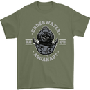 Underwater Aquanaut Scuba Diving Diver Mens T-Shirt Cotton Gildan Military Green