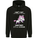 Unicorn I Don't Fart Funny Farting Farter Childrens Kids Hoodie Black