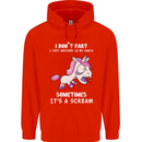 Unicorn I Don't Fart Funny Farting Farter Childrens Kids Hoodie Bright Red