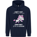 Unicorn I Don't Fart Funny Farting Farter Childrens Kids Hoodie Navy Blue