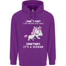 Unicorn I Don't Fart Funny Farting Farter Childrens Kids Hoodie Purple