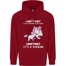 Unicorn I Don't Fart Funny Farting Farter Childrens Kids Hoodie Red
