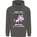 Unicorn I Don't Fart Funny Farting Farter Childrens Kids Hoodie Storm Grey