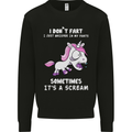 Unicorn I Don't Fart Funny Farting Farter Kids Sweatshirt Jumper Black