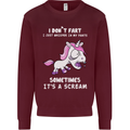 Unicorn I Don't Fart Funny Farting Farter Kids Sweatshirt Jumper Maroon