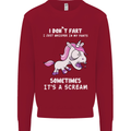 Unicorn I Don't Fart Funny Farting Farter Kids Sweatshirt Jumper Red