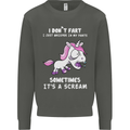 Unicorn I Don't Fart Funny Farting Farter Kids Sweatshirt Jumper Storm Grey