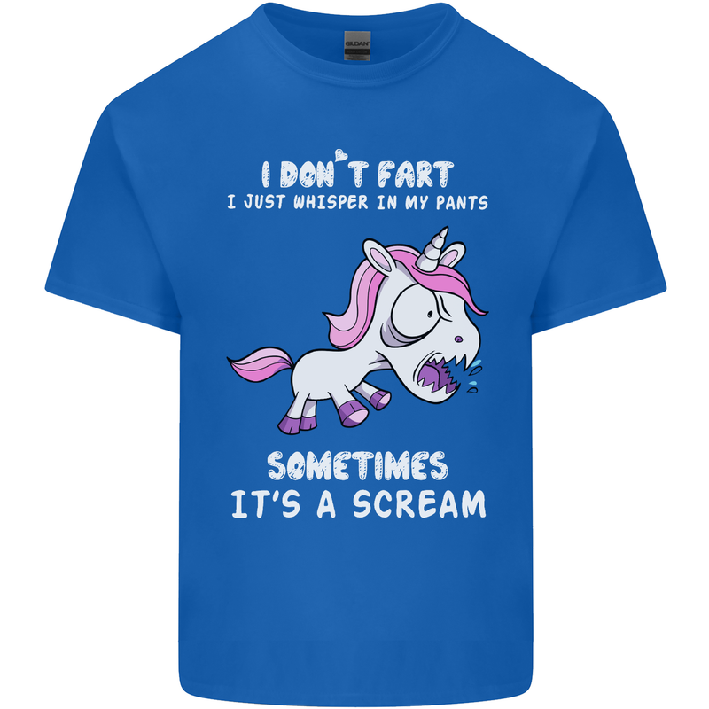 Unicorn I Don't Fart Funny Farting Farter Kids T-Shirt Childrens Royal Blue