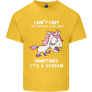 Unicorn I Don't Fart Funny Farting Farter Kids T-Shirt Childrens Yellow