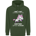 Unicorn I Don't Fart Funny Farting Farter Mens 80% Cotton Hoodie Forest Green