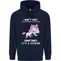 Unicorn I Don't Fart Funny Farting Farter Mens 80% Cotton Hoodie Navy Blue