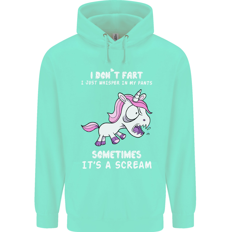 Unicorn I Don't Fart Funny Farting Farter Mens 80% Cotton Hoodie Peppermint