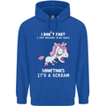 Unicorn I Don't Fart Funny Farting Farter Mens 80% Cotton Hoodie Royal Blue