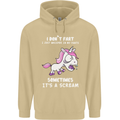 Unicorn I Don't Fart Funny Farting Farter Mens 80% Cotton Hoodie Sand