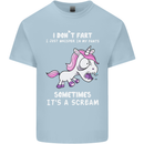 Unicorn I Don't Fart Funny Farting Farter Mens Cotton T-Shirt Tee Top Light Blue