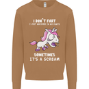 Unicorn I Don't Fart Funny Farting Farter Mens Sweatshirt Jumper Caramel Latte