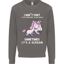 Unicorn I Don't Fart Funny Farting Farter Mens Sweatshirt Jumper Charcoal