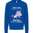 Unicorn I Don't Fart Funny Farting Farter Mens Sweatshirt Jumper Royal Blue