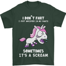 Unicorn I Don't Fart Funny Farting Farter Mens T-Shirt Cotton Gildan Forest Green