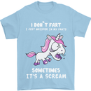 Unicorn I Don't Fart Funny Farting Farter Mens T-Shirt Cotton Gildan Light Blue