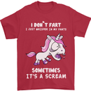 Unicorn I Don't Fart Funny Farting Farter Mens T-Shirt Cotton Gildan Red