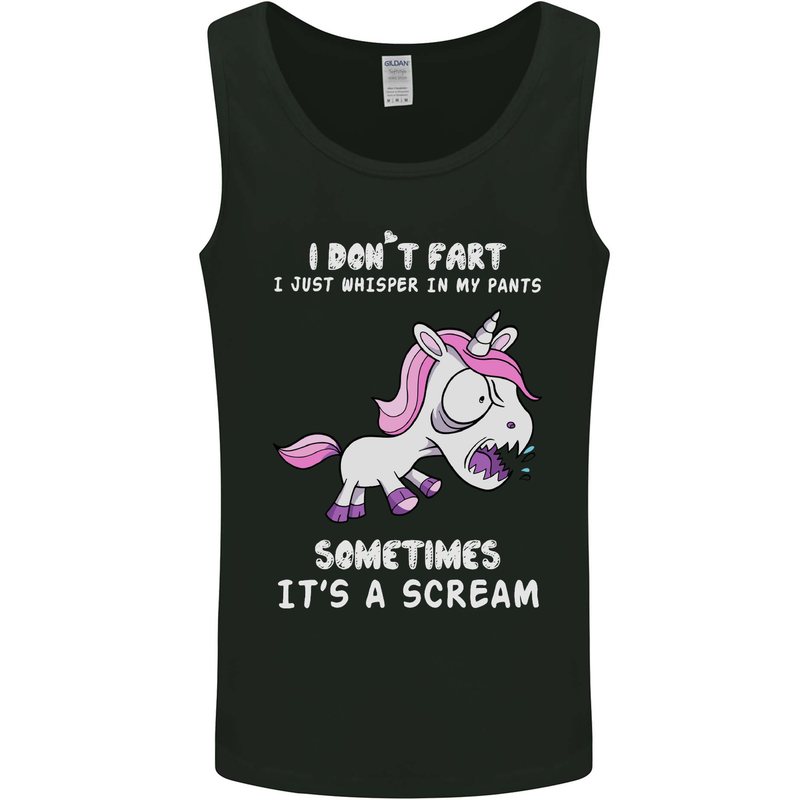 Unicorn I Don't Fart Funny Farting Farter Mens Vest Tank Top Black