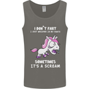 Unicorn I Don't Fart Funny Farting Farter Mens Vest Tank Top Charcoal
