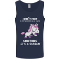 Unicorn I Don't Fart Funny Farting Farter Mens Vest Tank Top Navy Blue