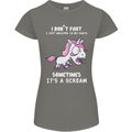 Unicorn I Don't Fart Funny Farting Farter Womens Petite Cut T-Shirt Charcoal