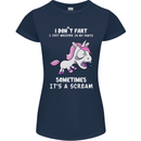 Unicorn I Don't Fart Funny Farting Farter Womens Petite Cut T-Shirt Navy Blue