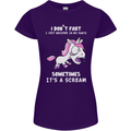 Unicorn I Don't Fart Funny Farting Farter Womens Petite Cut T-Shirt Purple