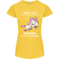 Unicorn I Don't Fart Funny Farting Farter Womens Petite Cut T-Shirt Yellow