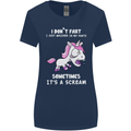 Unicorn I Don't Fart Funny Farting Farter Womens Wider Cut T-Shirt Navy Blue