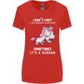 Unicorn I Don't Fart Funny Farting Farter Womens Wider Cut T-Shirt Red