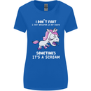 Unicorn I Don't Fart Funny Farting Farter Womens Wider Cut T-Shirt Royal Blue