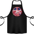 Union Jack British Bulldog St Georges Day Cotton Apron 100% Organic Black