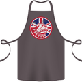 Union Jack British Bulldog St Georges Day Cotton Apron 100% Organic Dark Grey