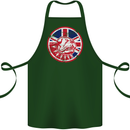 Union Jack British Bulldog St Georges Day Cotton Apron 100% Organic Forest Green