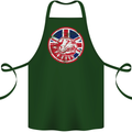 Union Jack British Bulldog St Georges Day Cotton Apron 100% Organic Forest Green