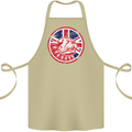 Union Jack British Bulldog St Georges Day Cotton Apron 100% Organic Khaki