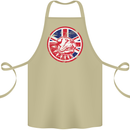 Union Jack British Bulldog St Georges Day Cotton Apron 100% Organic Khaki