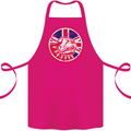 Union Jack British Bulldog St Georges Day Cotton Apron 100% Organic Pink