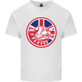 Union Jack British Bulldog St Georges Day Mens Cotton T-Shirt Tee Top White