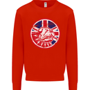 Union Jack British Bulldog St Georges Day Mens Sweatshirt Jumper Bright Red